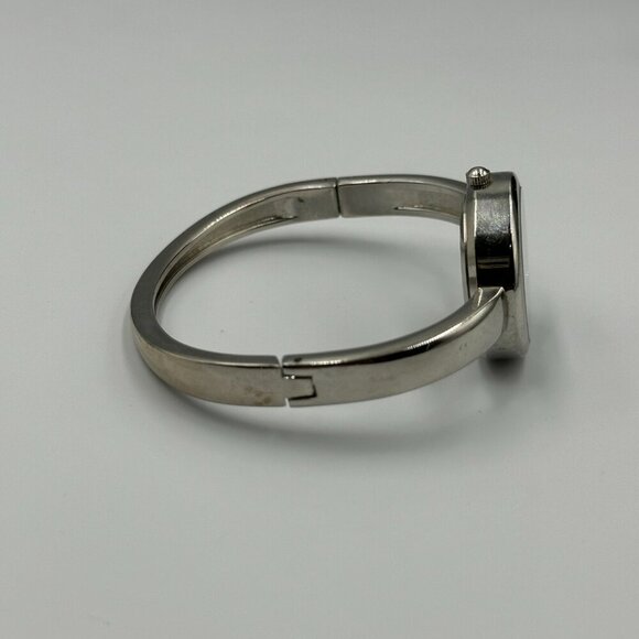 3/$30 Folio Watch Women Silver Bangle Band Floating Crystal Accent Works 6.75" - Picture 9 of 14